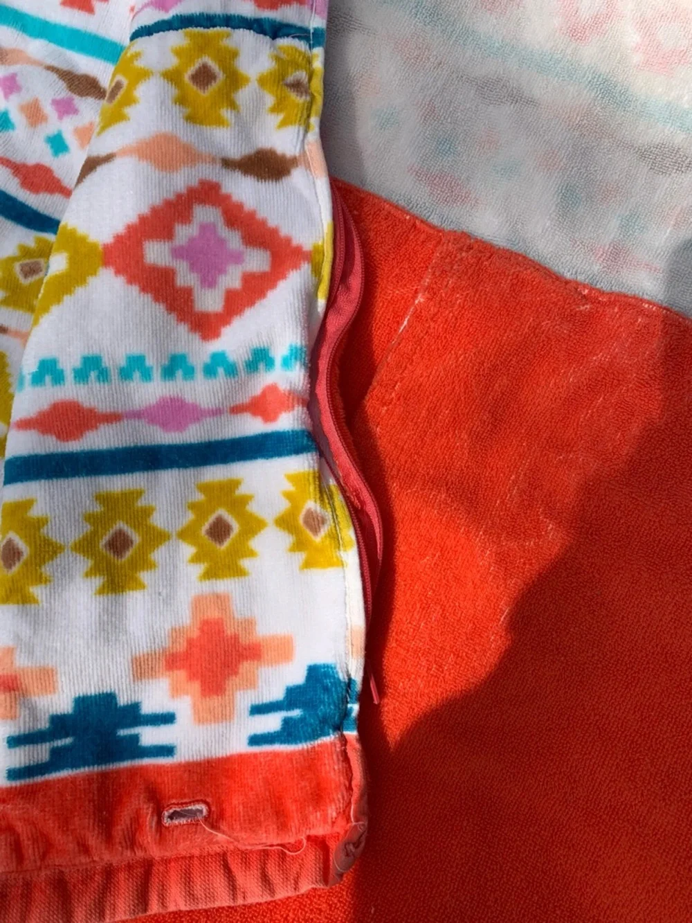 Vera Bradley Coral, Teal & Mustard Geometric Stripe Towel 65x32 Oversized